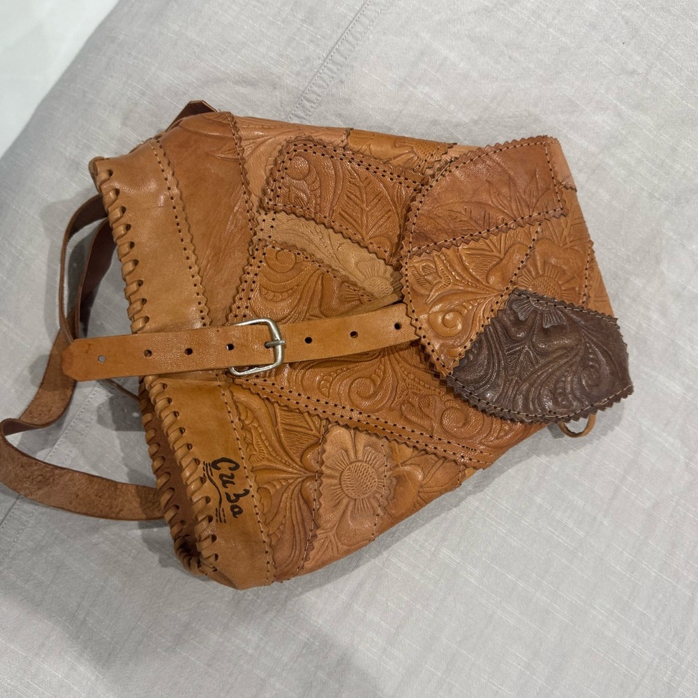 Handcrafted Tan Leather Backpack - image 1